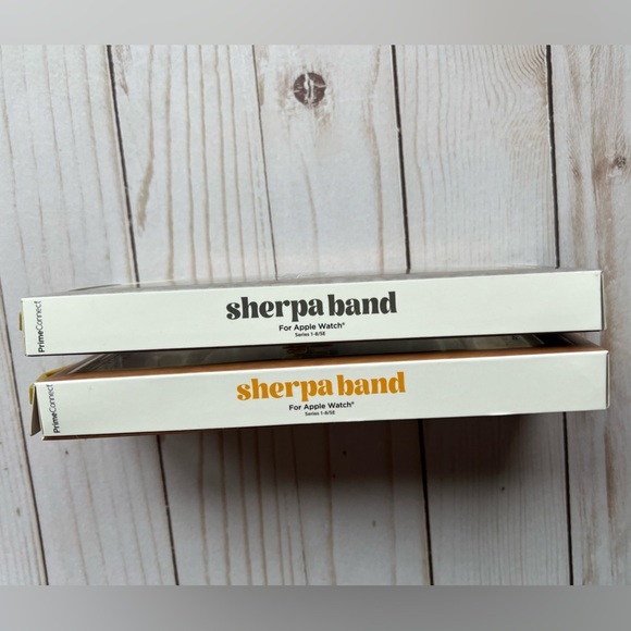 Sherpa Bands Scrunchie style Apple Watch Band in Brown and Gray - Picture 2 of 3